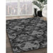 Patterned Charcoal Black Rug in Family Room, pat17gry