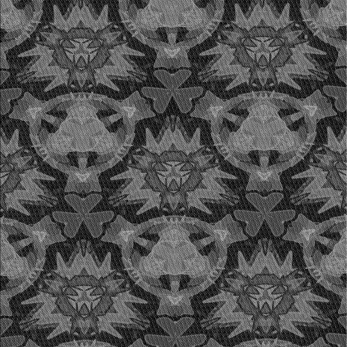 Patterned Charcoal Black Rug, pat17gry