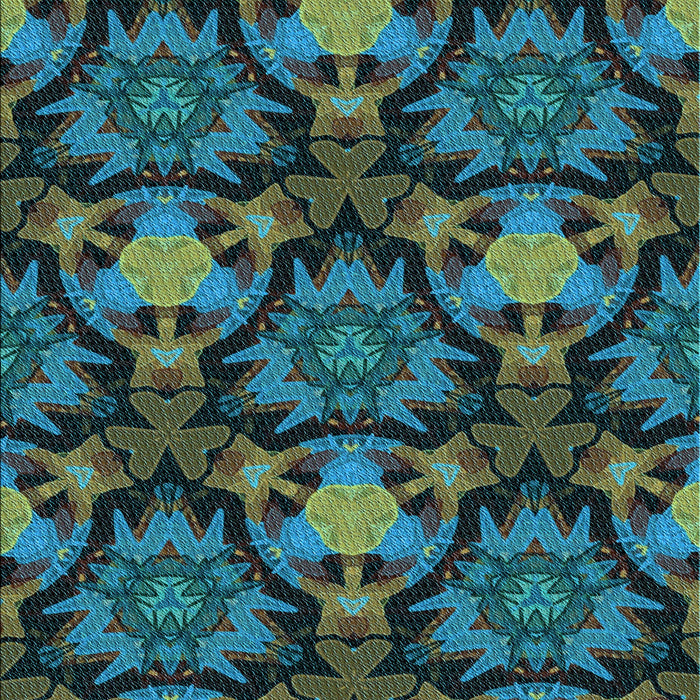 Patterned Deep-Sea Green Rug, pat17lblu