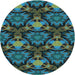 Square Patterned Deep-Sea Green Rug, pat17lblu