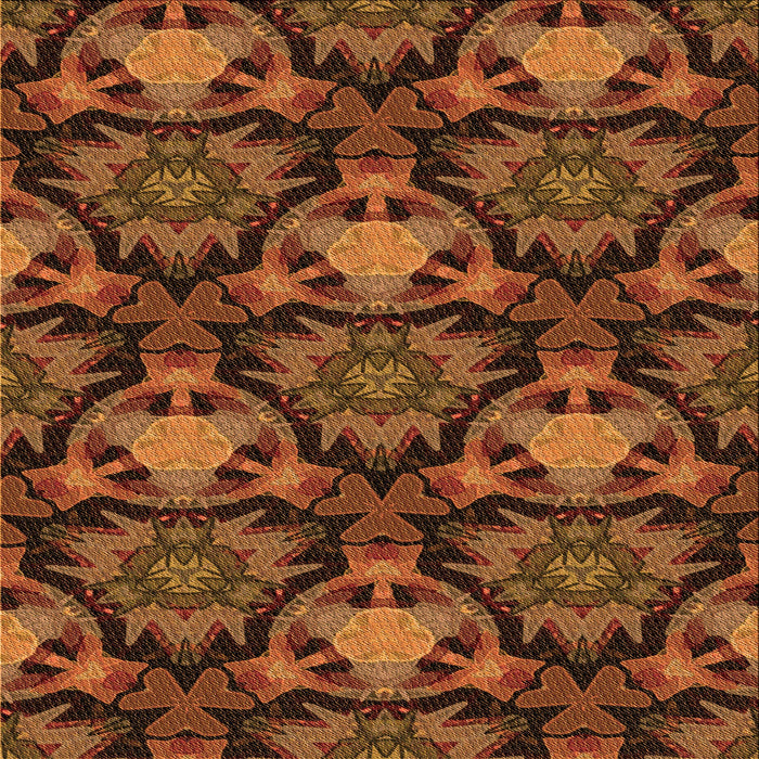 Round Patterned Maroon Red Rug, pat17org