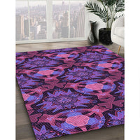 Patterned Dark Orchid Purple Rug, pat17pur