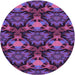 Square Machine Washable Transitional Dark Orchid Purple Rug in a Living Room, wshpat17pur