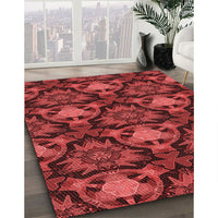 Patterned Cranberry Red Rug, pat17rd