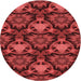 Square Machine Washable Transitional Cranberry Red Rug in a Living Room, wshpat17rd