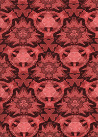 Machine Washable Transitional Cranberry Red Rug, wshpat17rd