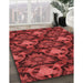 Patterned Cranberry Red Rug in Family Room, pat17rd