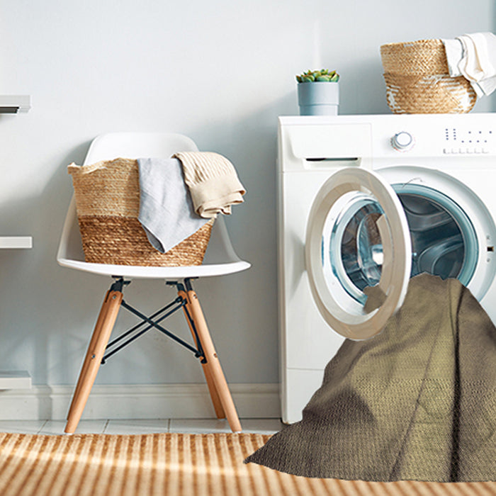 Machine Washable Transitional Brass Green Rug in a Washing Machine, wshpat170brn