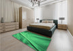 Patterned Neon Green Rug in a Bedroom, pat170grn