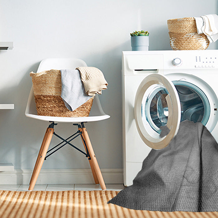 Machine Washable Transitional Grey Gray Rug in a Washing Machine, wshpat170gry