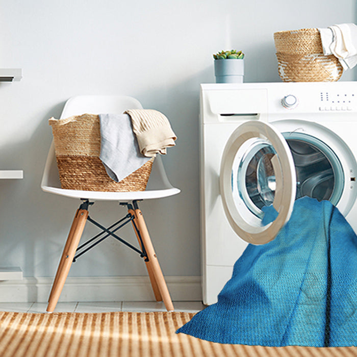 Machine Washable Transitional Blue Rug in a Washing Machine, wshpat170lblu