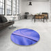 Round Patterned Purple Mimosa Purple Rug in a Office, pat170pur