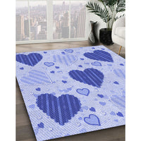 Patterned Light Slate Blue Rug, pat1700blu