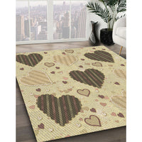 Patterned Copper Brown Rug, pat1700brn