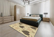 Patterned Copper Brown Rug in a Bedroom, pat1700brn