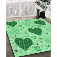 Patterned Jade Green Rug, pat1700grn