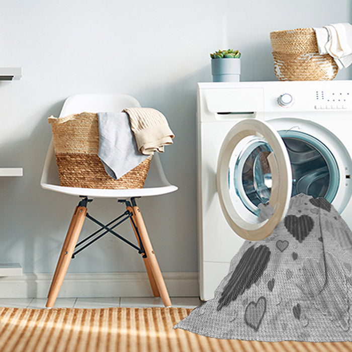 Machine Washable Transitional Gray Rug in a Washing Machine, wshpat1700gry