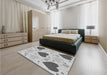 Patterned Gray Rug in a Bedroom, pat1700gry