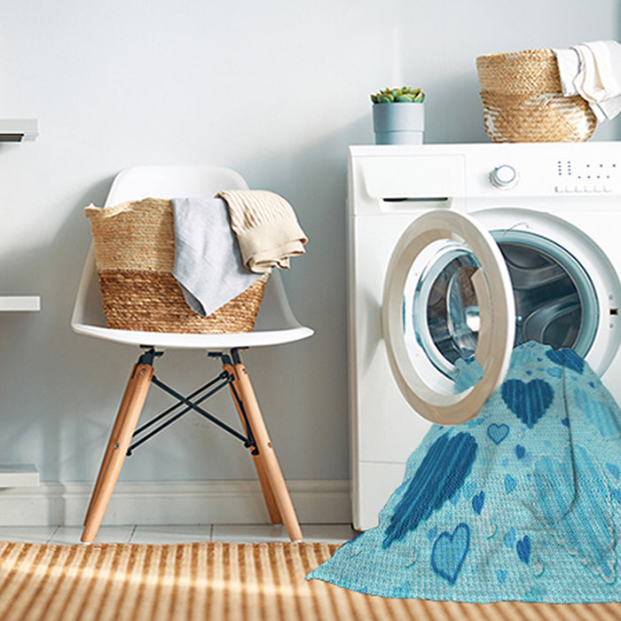 Machine Washable Transitional Deep Sky Blue Rug in a Washing Machine, wshpat1700lblu