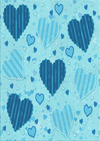 Machine Washable Transitional Deep Sky Blue Rug, wshpat1700lblu