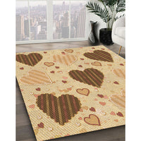 Patterned Mustard Yellow Rug, pat1700org