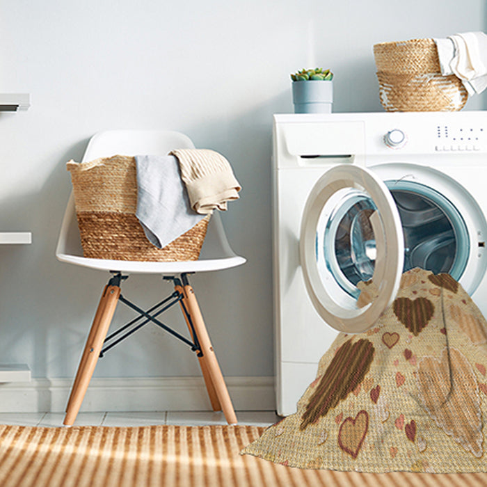 Machine Washable Transitional Mustard Yellow Rug in a Washing Machine, wshpat1700org