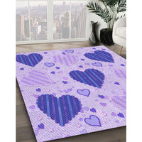 Patterned Medium Slate Blue Rug, pat1700pur