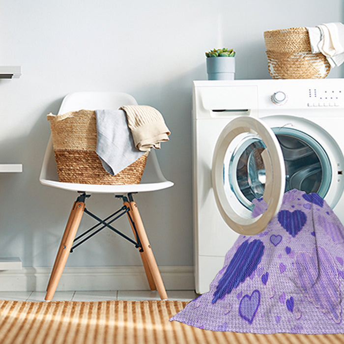 Machine Washable Transitional Medium Slate Blue Rug in a Washing Machine, wshpat1700pur