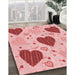 Machine Washable Transitional Red Rug in a Family Room, wshpat1700rd