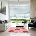 Square Patterned Red Rug in a Living Room, pat1700rd