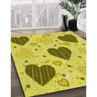 Patterned Yellow Rug, pat1700yw