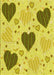 Machine Washable Transitional Yellow Rug, wshpat1700yw