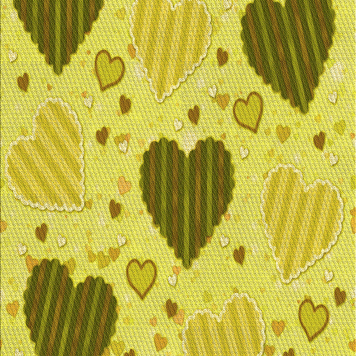 Machine Washable Transitional Yellow Rug, wshpat1700yw