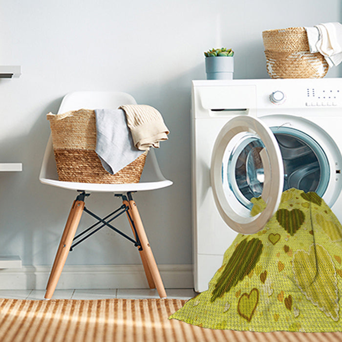 Machine Washable Transitional Yellow Rug in a Washing Machine, wshpat1700yw