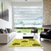 Machine Washable Transitional Yellow Rug in a Kitchen, wshpat1700yw