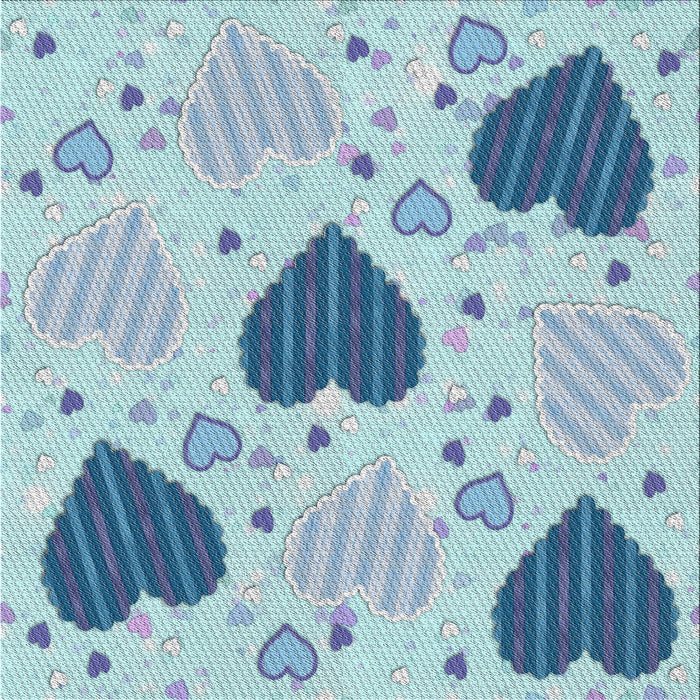 Square Patterned Steel Blue Novelty Rug, pat1700