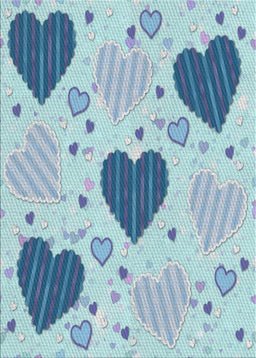 Patterned Steel Blue Novelty Rug, pat1700