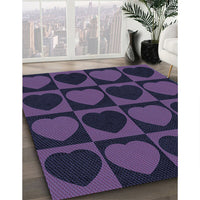 Patterned Purple Sage Bush Purple Rug, pat1701blu