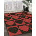 Machine Washable Transitional Red Brown Rug in a Family Room, wshpat1701brn