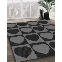 Patterned Midnight Gray Rug, pat1701gry