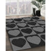 Patterned Midnight Gray Rug in Family Room, pat1701gry