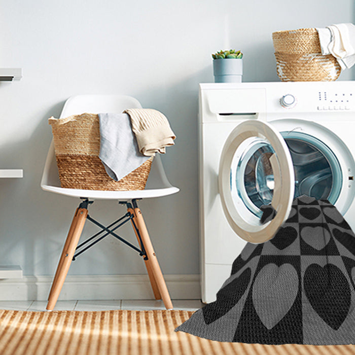 Machine Washable Transitional Midnight Gray Rug in a Washing Machine, wshpat1701gry