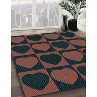 Patterned Red Rug, pat1701lblu