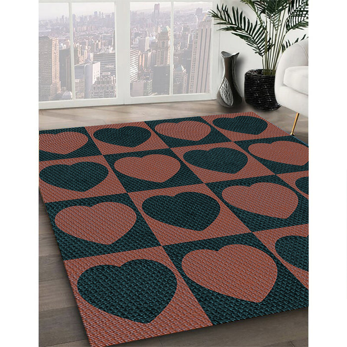 Machine Washable Transitional Night Red Rug in a Family Room, wshpat1701lblu