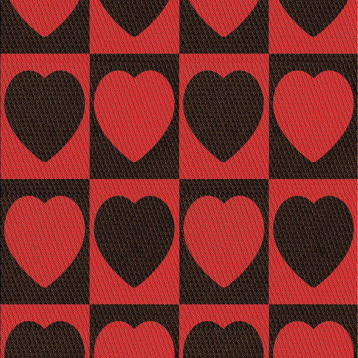 Patterned Tomato Red Rug, pat1701org