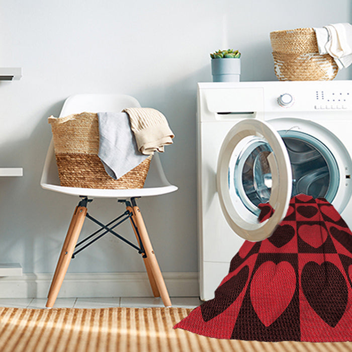 Machine Washable Transitional Red Rug in a Washing Machine, wshpat1701rd
