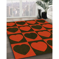 Patterned Red Brown Rug, pat1701yw