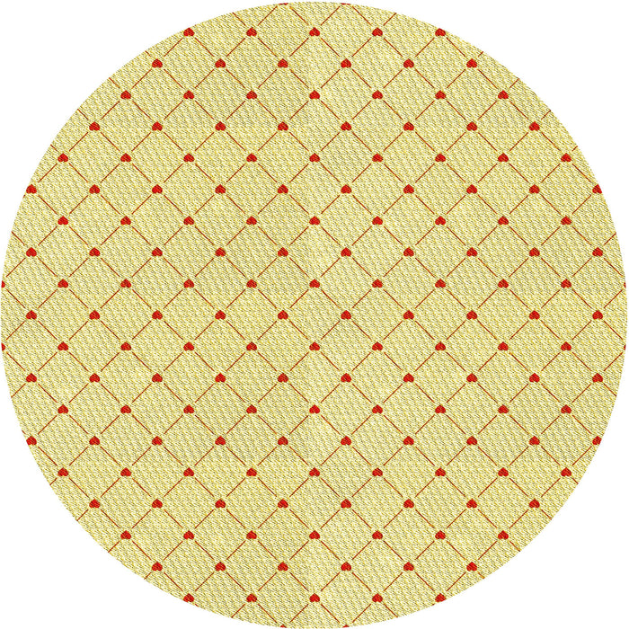 Square Machine Washable Transitional Yellow Rug in a Living Room, wshpat1702yw
