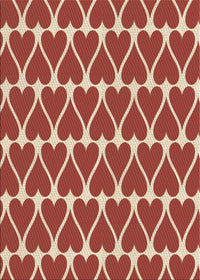 Machine Washable Transitional Red Rug, wshpat1703brn