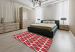 Machine Washable Transitional Dusty Pink Rug in a Bedroom, wshpat1703